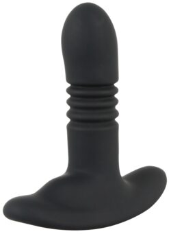 Analplug "Thrusting & Vibrating Butt Plug" mit 12 Vibrations-/Stoßmodi per kabelloser Fernbedienung, wiederaufladbar